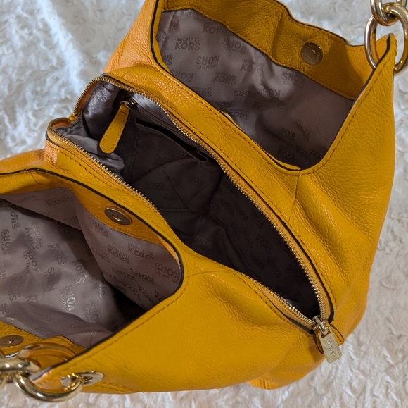 Micheal Kors Fulton Chain medium yellow mustard tote bag purse - Picture 9 of 9